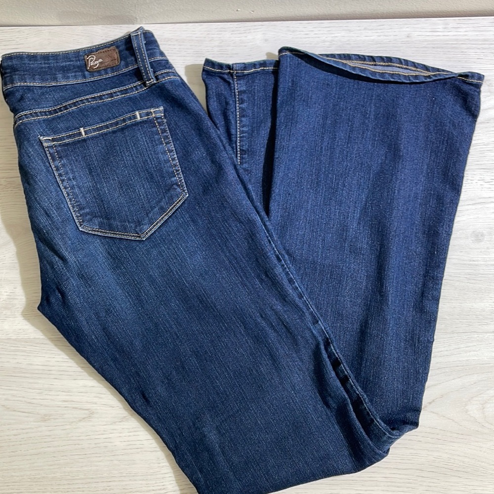 PAIGE Dark Blue Boot Cut Jeans